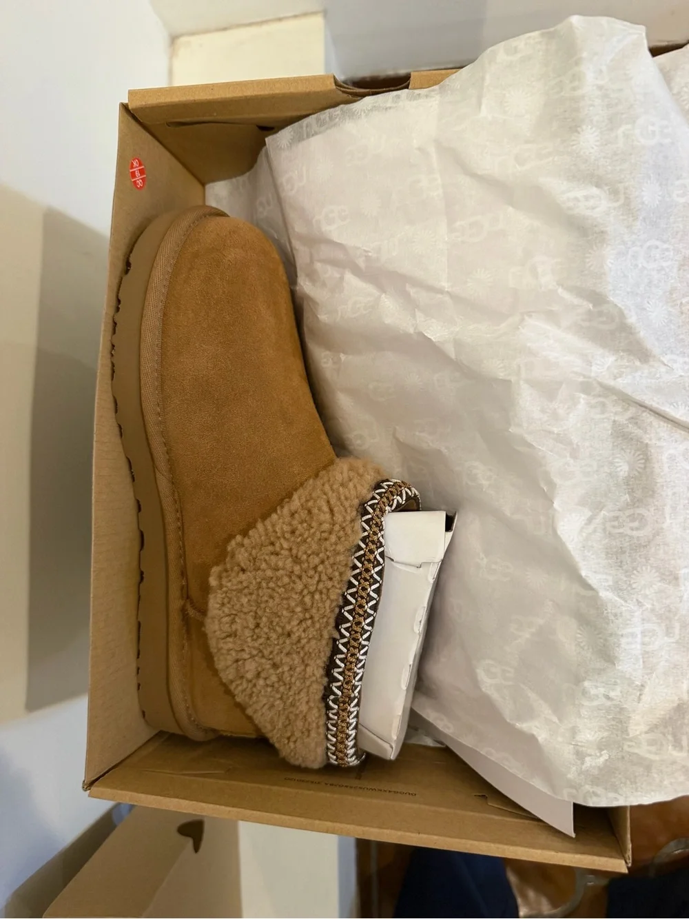 UGG Women's Chestnut Suede Shearling Fold-Down Ankle Boots